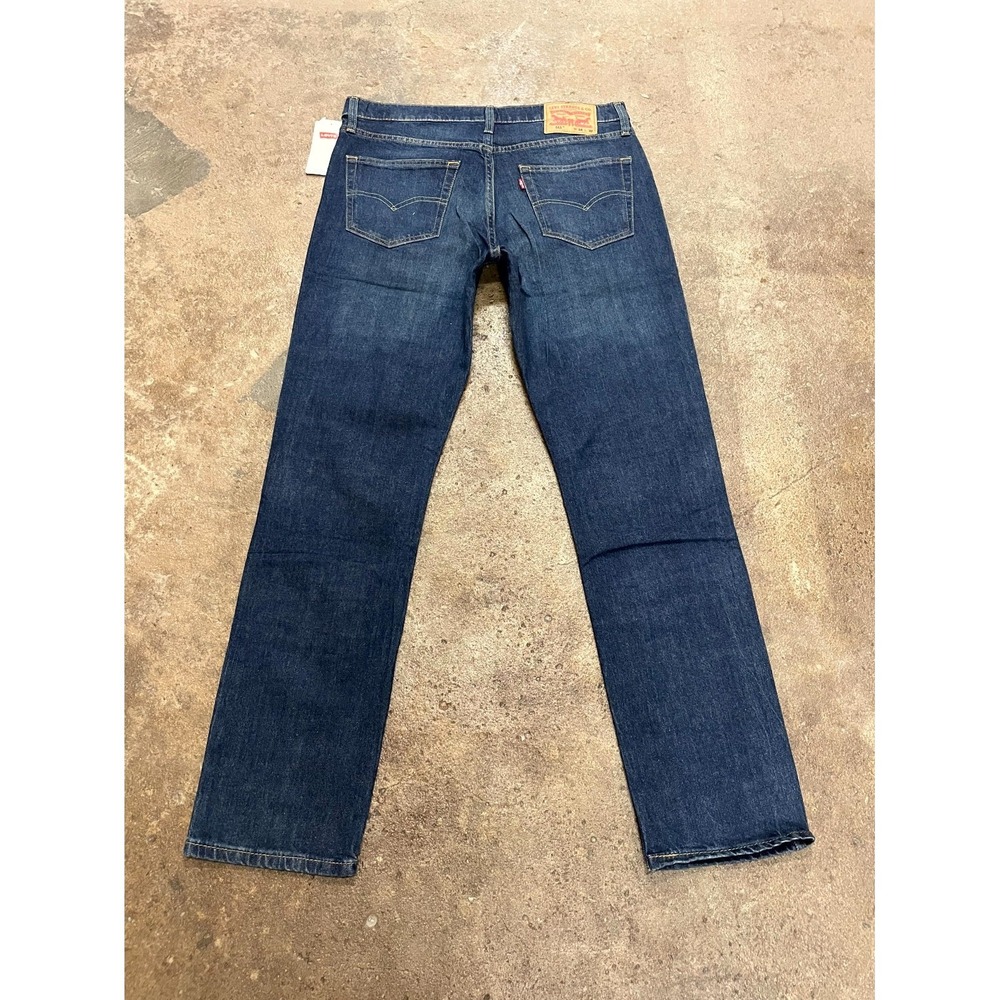 Levi's 511 Straight Leg Jeans Mens 34x32 Blue Denim Dark Wash Cotton Stretch - Picture 9 of 16